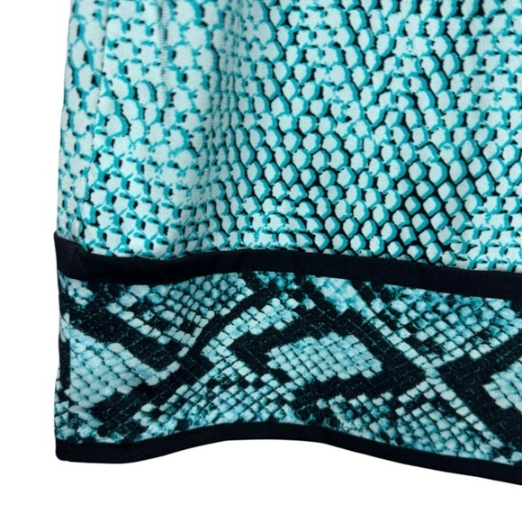 Michael Michael Kors Teal Snake Print Long Sleeve Dress Medium - Picture 4 of 6